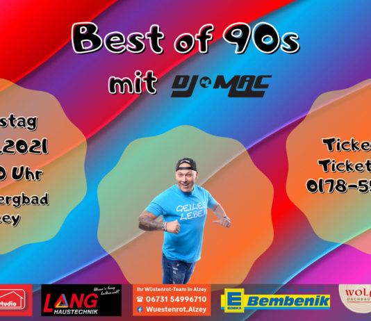 Best of 90s Party im Wartbergbad Alzey am 31.07.2021