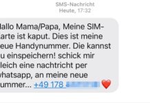 Betrugsdelikte unter Verwendung von SMS oder WhatsApp, Schockanrufe durch falsche Polizeibeamte
