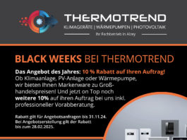 BLACK WEEK bei Thermotrend Alzey – 10% Zusatzrabatt