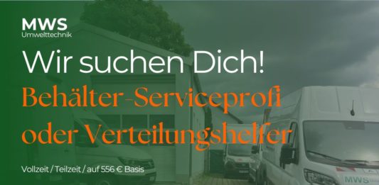 MWS Umwelttechnik sucht Mitarbeiter für Behälterservice und/oder Verteilungshelfer