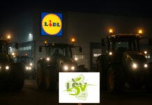 Landwirte demonstrieren vor LIDL-Zentrallager in Wöllstein