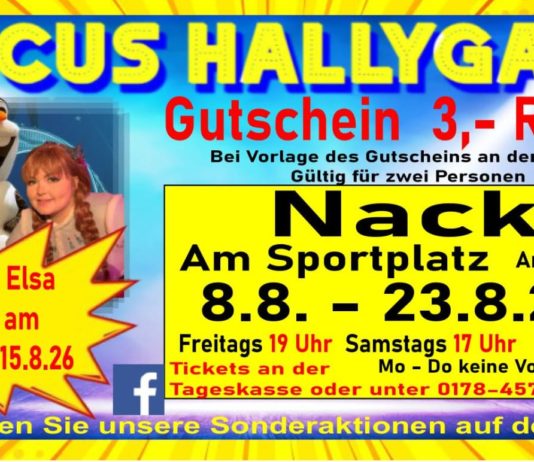 Manege frei in Nack: Circus Hallygally gastiert am Sportplatz