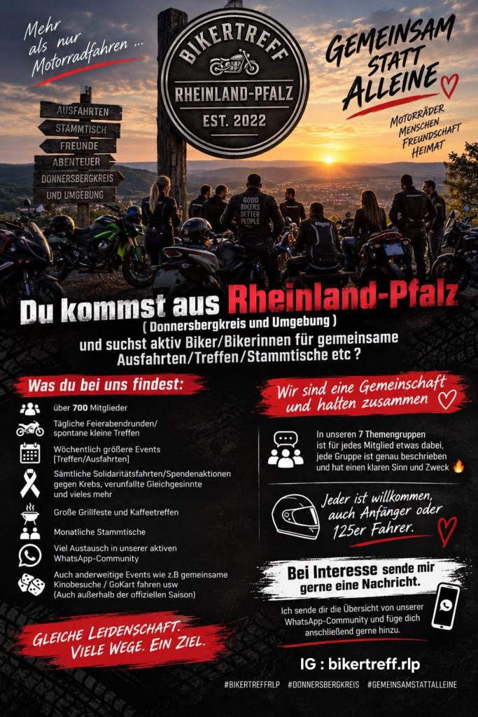 Plakat Bikertreff mit Info
